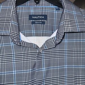 (EUC) VERY NICE MENS NAUTICA SLIM FIT STRIPPED DRESS SHIRT SZ XL